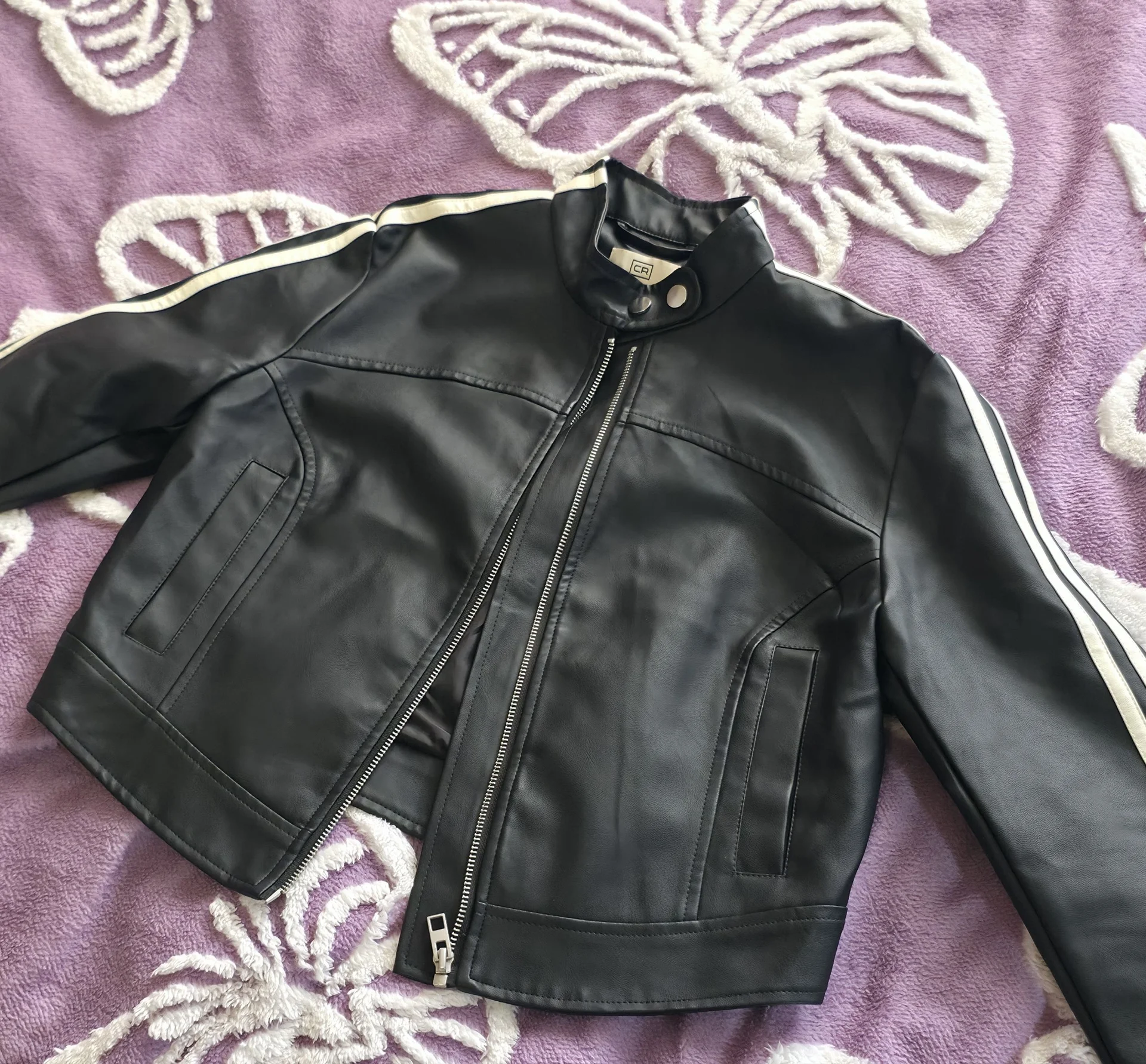 ​Куртка Cropp из экокожи с лампасами - миниатюра 5