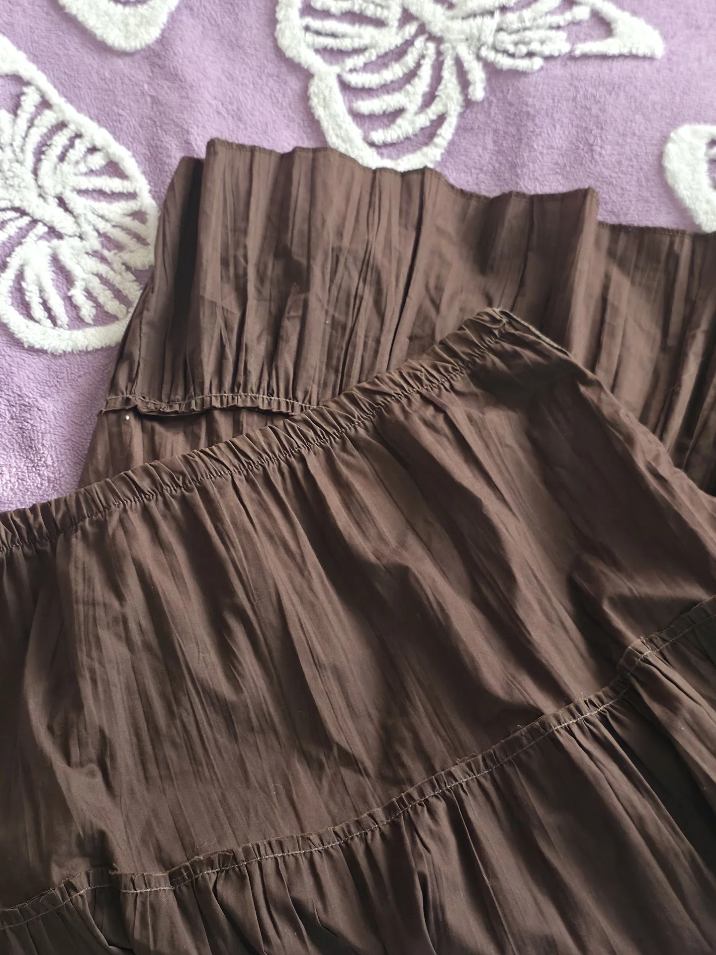 Юбка макси бохо коричневая Made in UK Y2K cotton - миниатюра 4