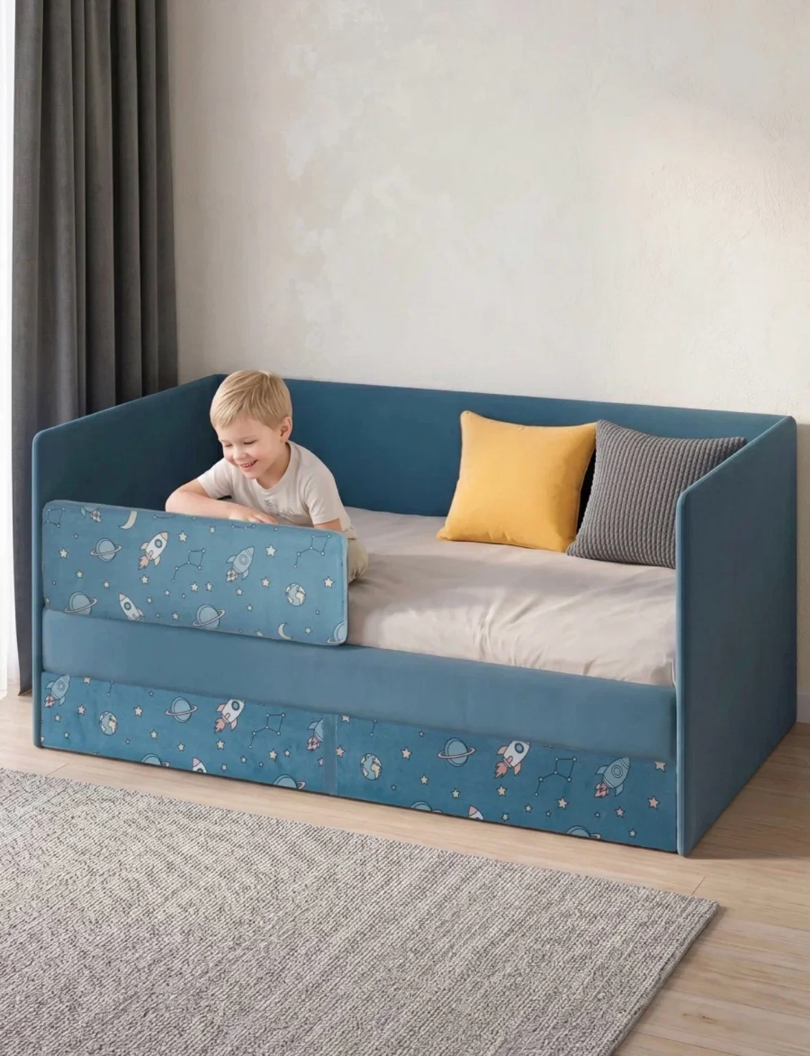 Детская мягкая кровать 80 160 - миниатюра 9