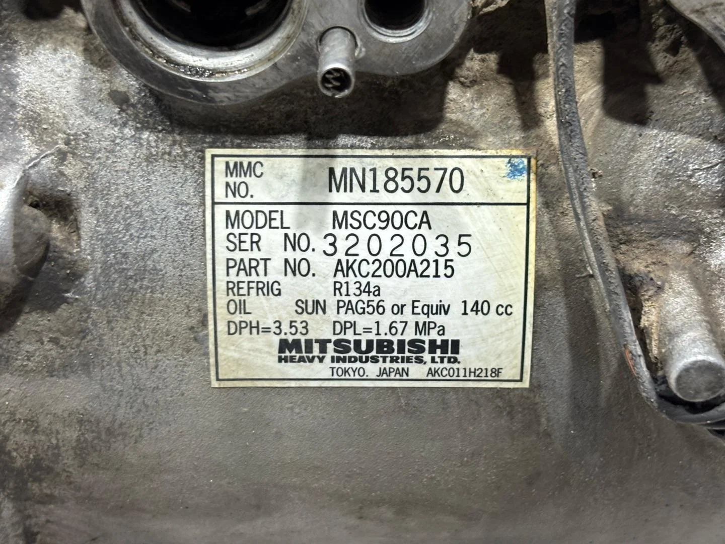 Компрессор кондиционера Mitsubishi Lancer 9 CS3A - миниатюра 7