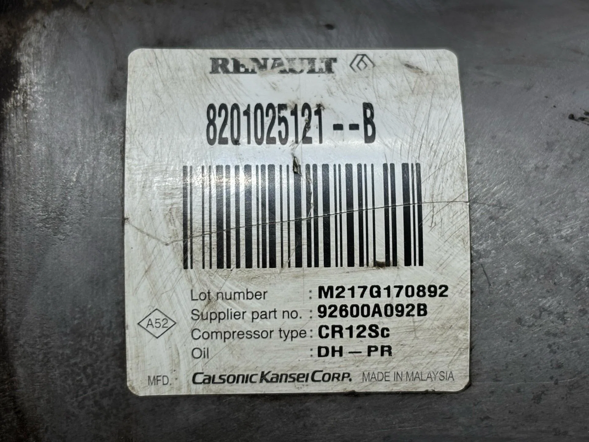 Компрессор кондиционера Renault Logan 2 L8 2017 - миниатюра 7