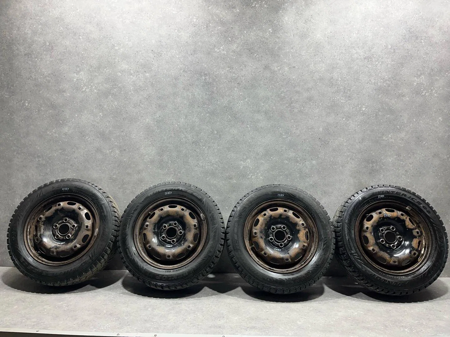 Комплект колес R14x5 5x100 (Dunlop Winter Ice 02 175/65) - изображение 1