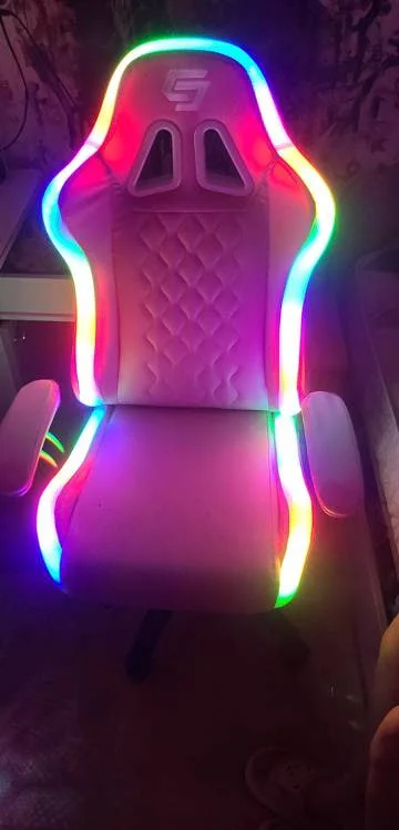 новое Компьютерное кресло Aceline RB-019 RGB розовое - миниатюра 2