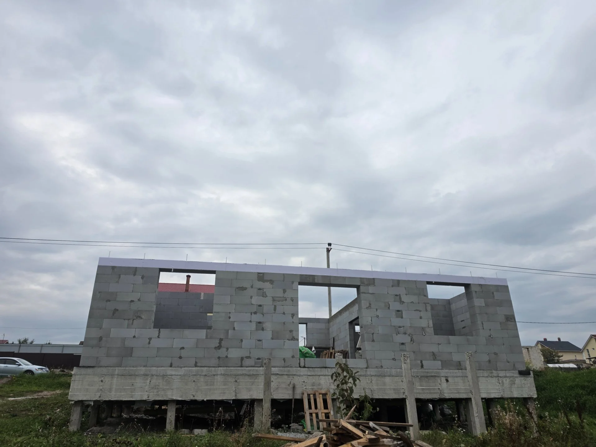 Кладка газобетона + армопояс, перегородки. - миниатюра 8