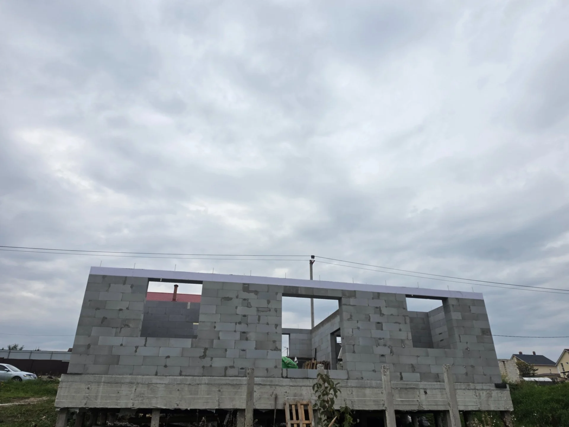 Кладка газобетона + армопояс, перегородки. - миниатюра 9