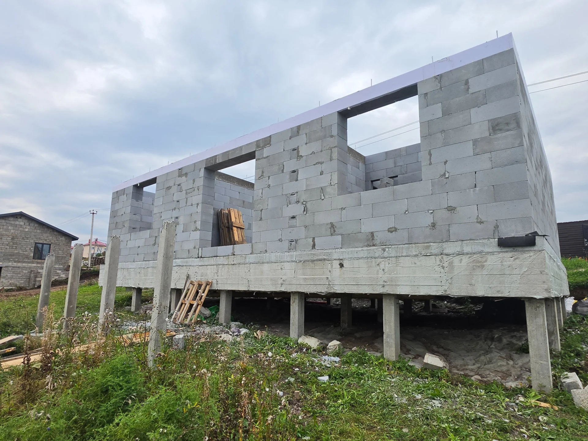 Кладка газобетона + армопояс, перегородки. - миниатюра 12