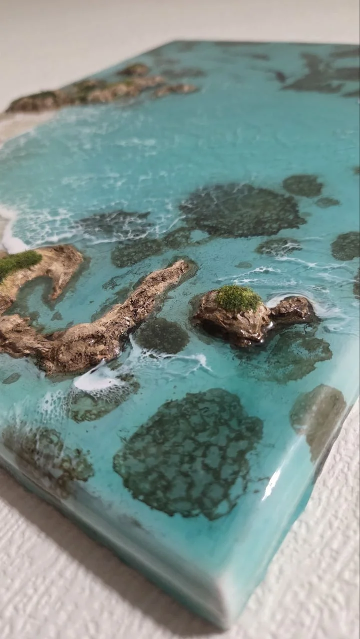 Картина из эпоксидной смолы море бирюзовое - миниатюра 6