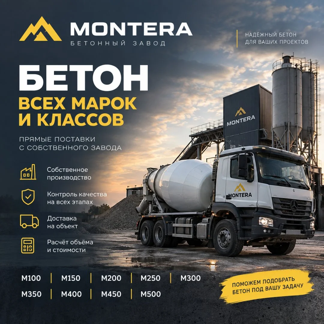 Бетон М150 с доставкой — купить бетон от завода - миниатюра 1