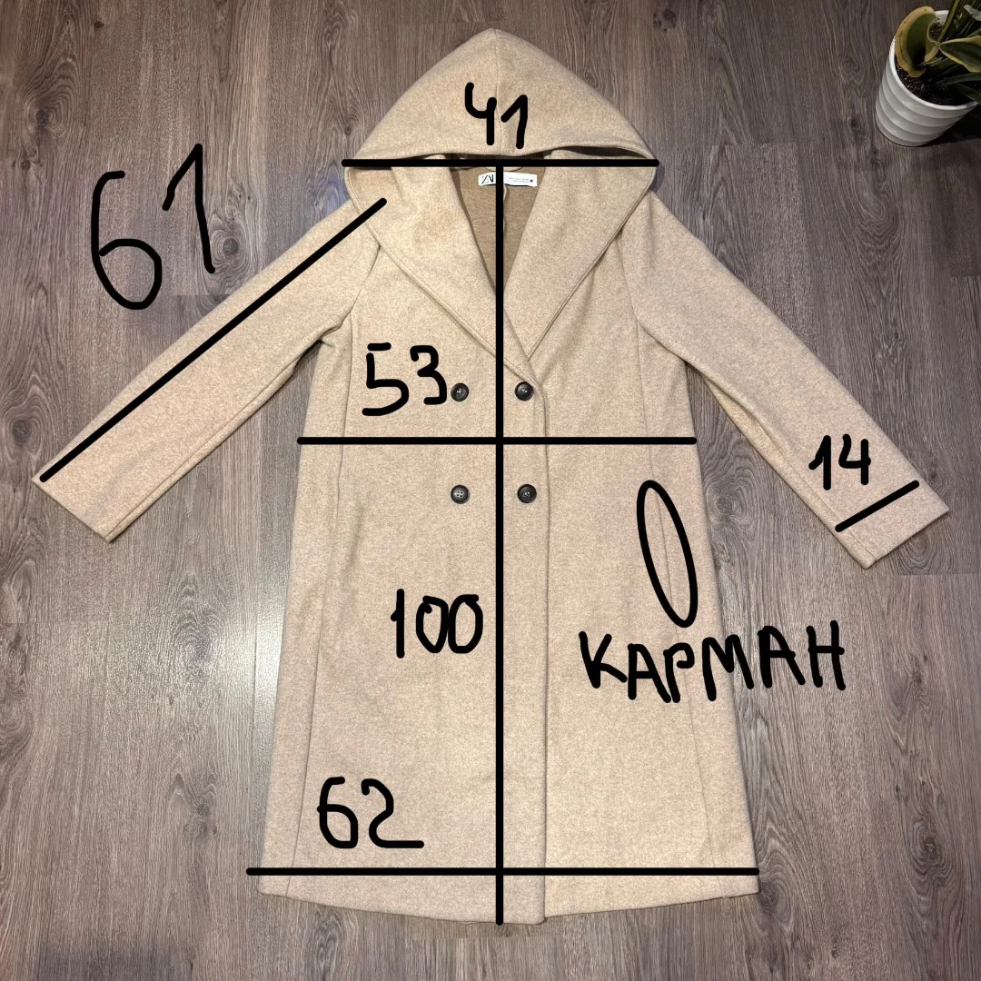 осеннее пальто zara s - миниатюра 2