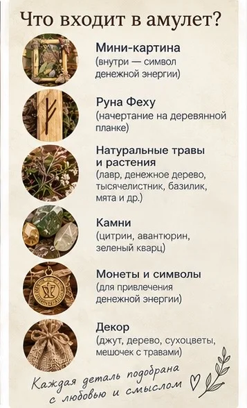 Денежный амулет с руной Феху — мини-картина ручной работы - миниатюра 3