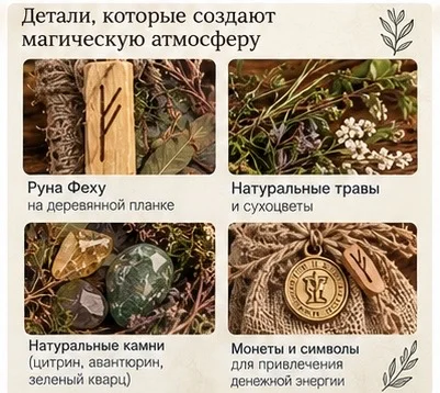Денежный амулет с руной Феху — мини-картина ручной работы - миниатюра 6