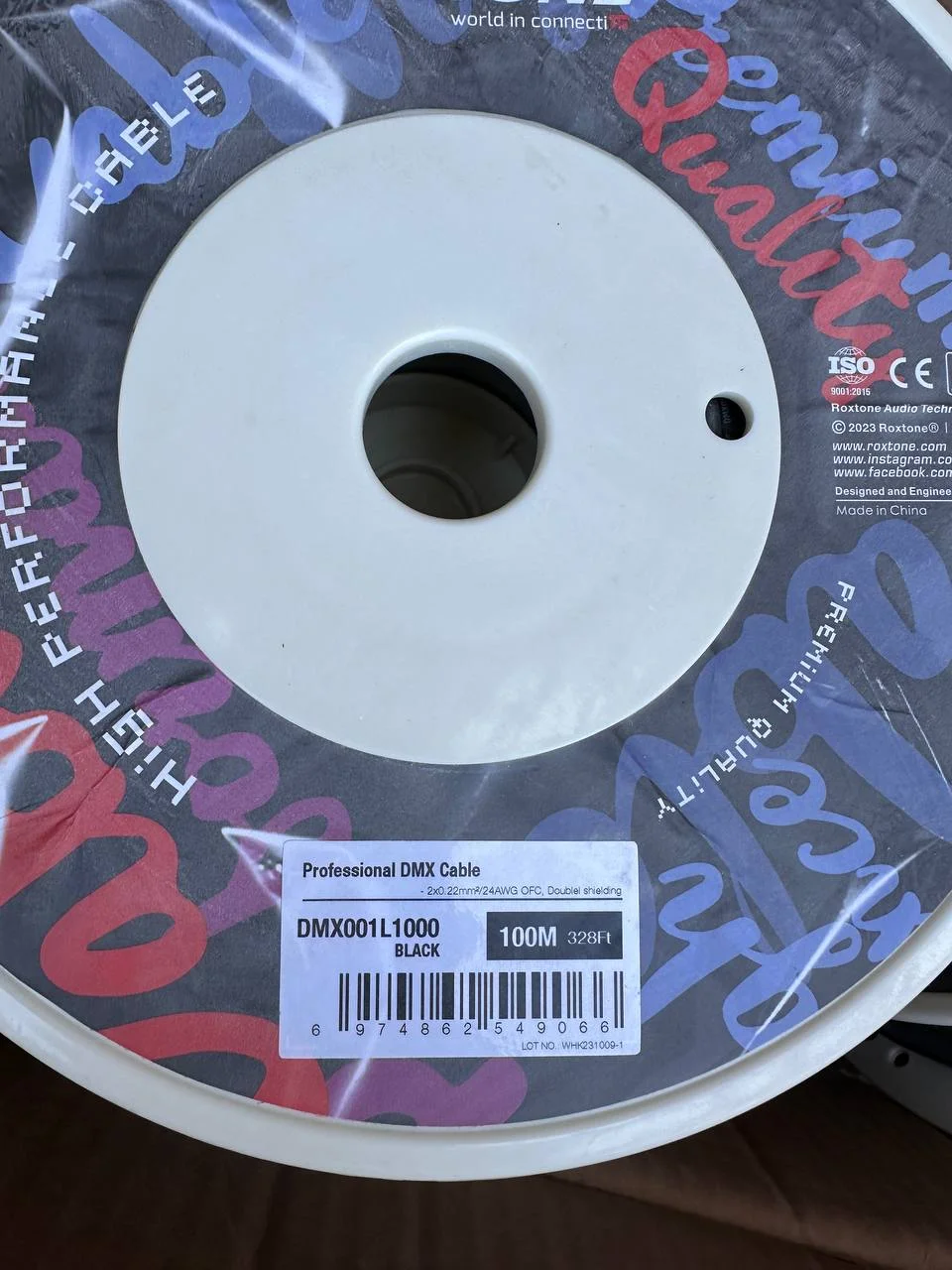 Roxtone DMX001L кабель frnc/lszh dmx aes/ebu 100м - изображение 1