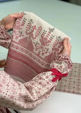 Скатерть льняная Макошь (Берегиня). Ручная работа