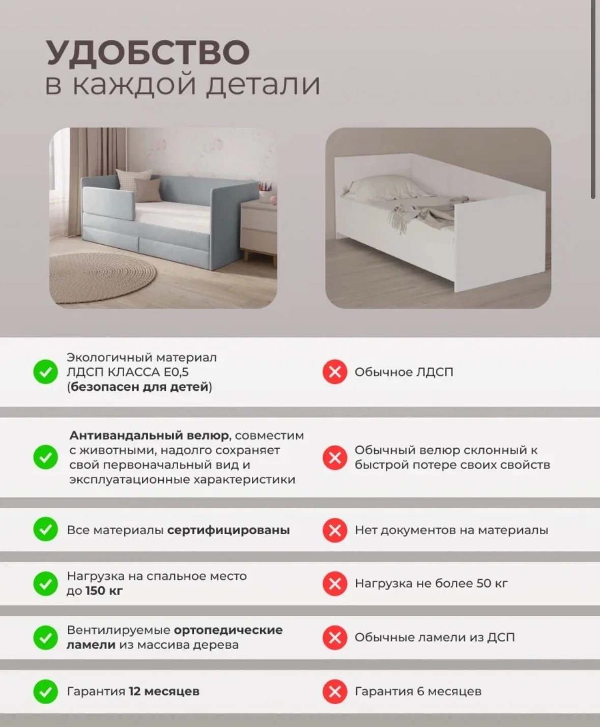 Детская кровать с матрасом 80×160 - миниатюра 5