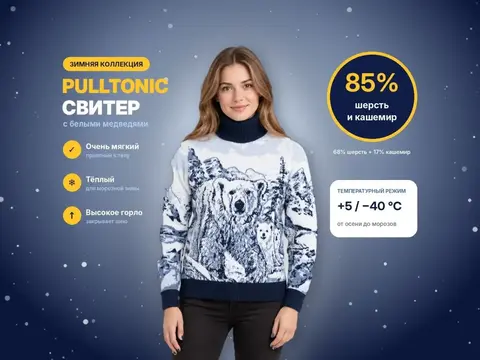 Свитер шерстяной теплый