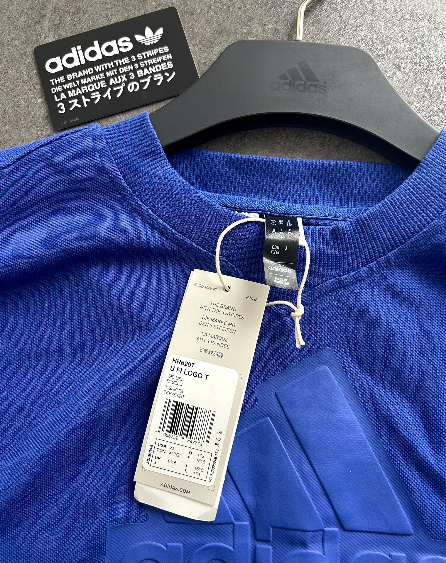 Футболка Adidas U FI LOGO T Blue (HR6297) - миниатюра 2