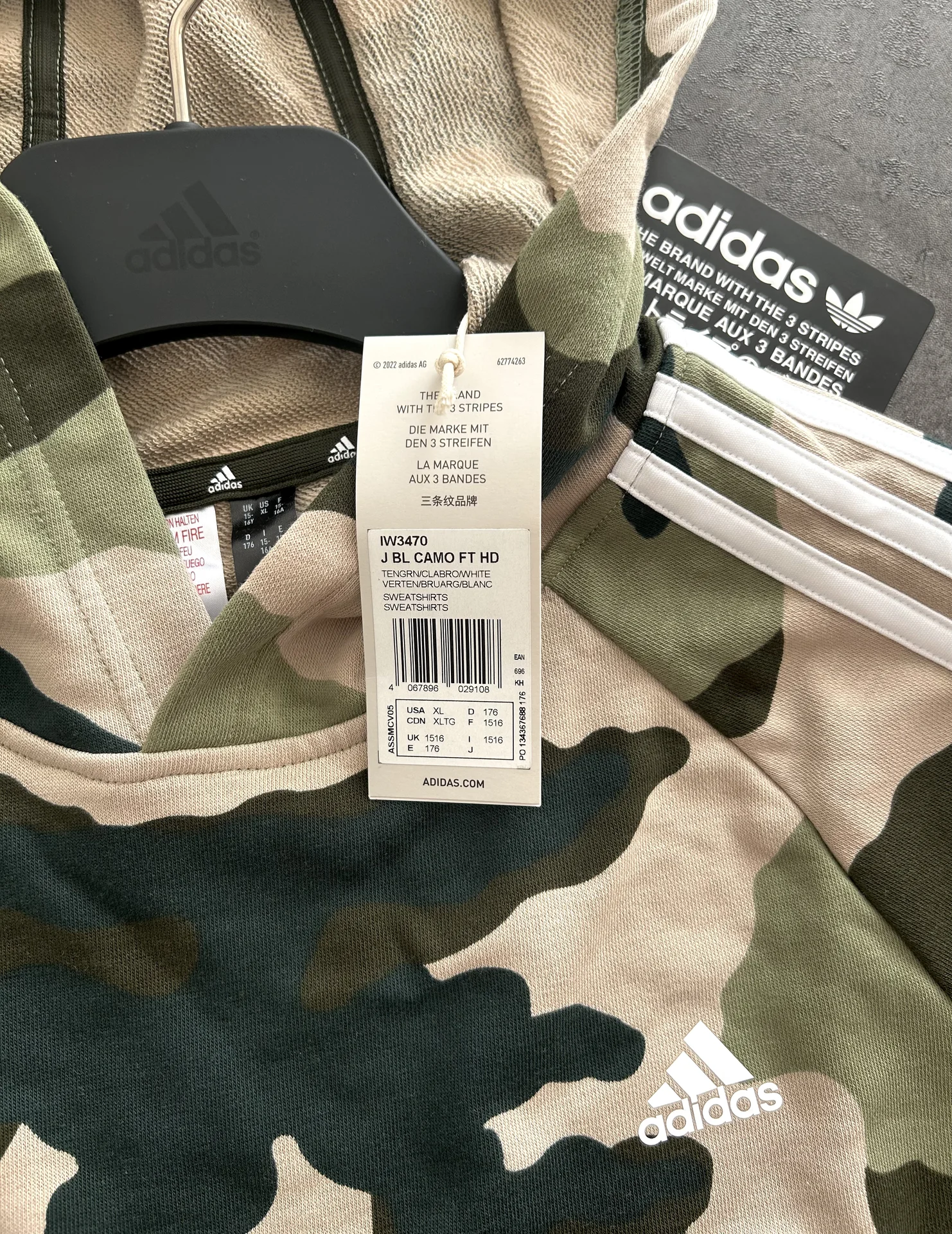 Мужская толстовка Adidas BL CAMO FT HD - миниатюра 2