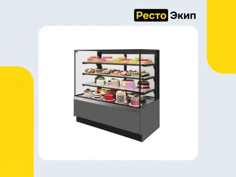 Vete II Kub Lux 90 Металлик/Серый матовый — Кондитерская витрина
