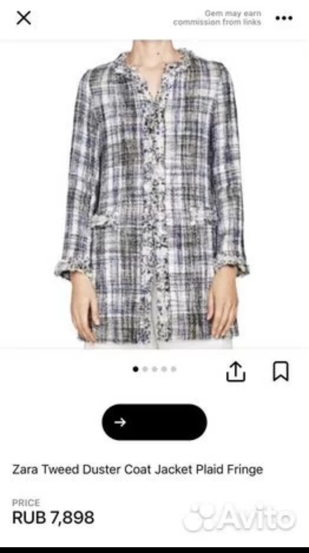 Твидовый жакет zara 42 - миниатюра 5
