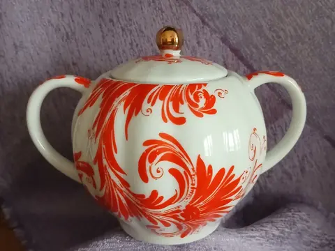 Сахарница Перо жар птицы СССР ЛФЗ