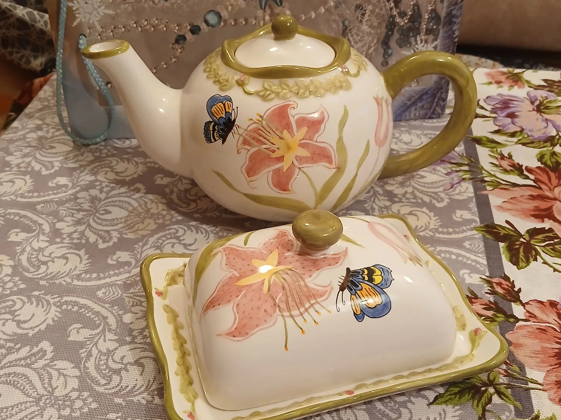 Чайник + Маслёнка керамика - изображение 1