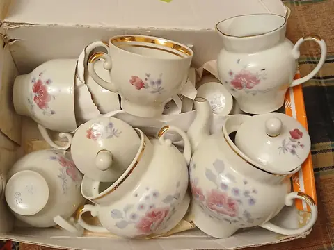 Сервиз чайный Дивный цветок 6персон СССР Барановка