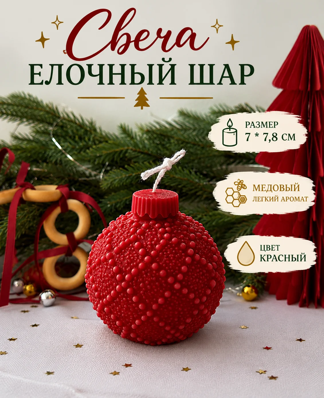 Свеча «Шар новогодний» - миниатюра 4