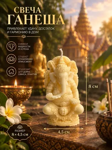 Свеча «Ганеша» белая