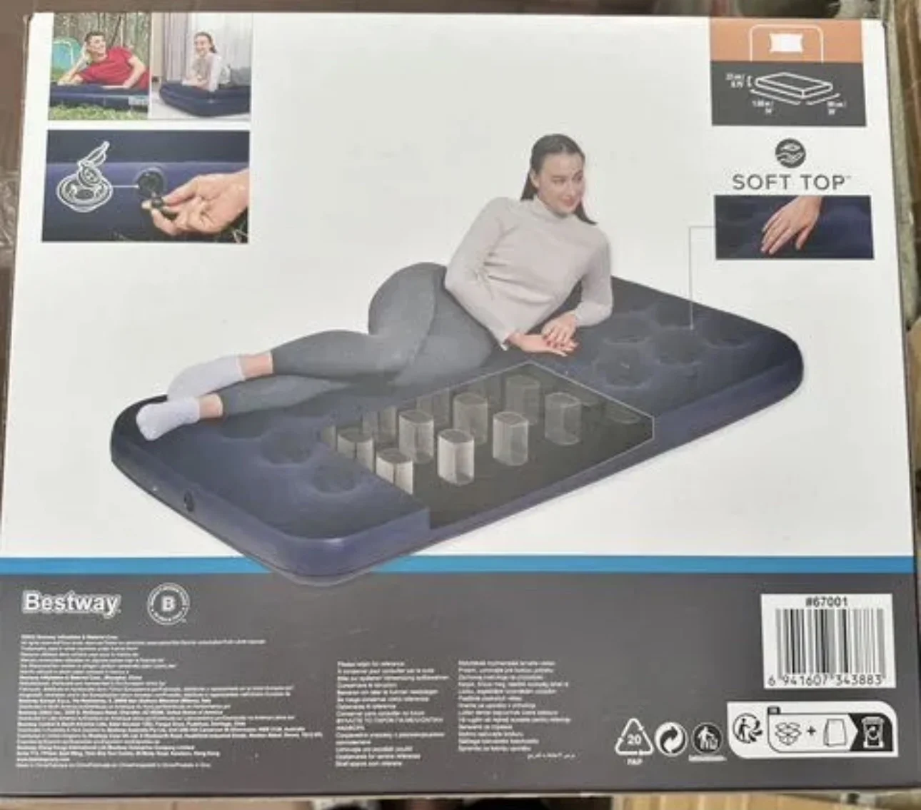 Надувной матрас синий Bestway, 9918822см - миниатюра 2