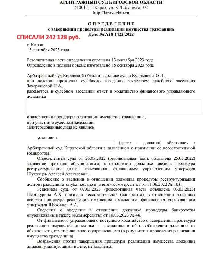 Банкротство. Реструктуризация. Гарантированное списание долга - миниатюра 6
