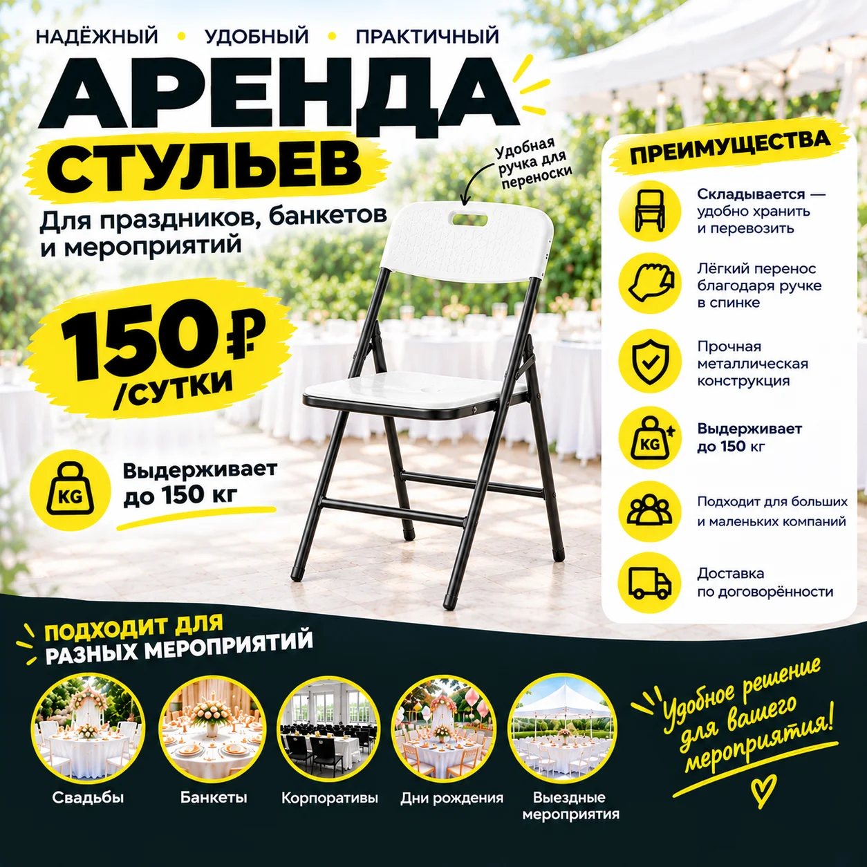 Аренда столов и стульев - миниатюра 2