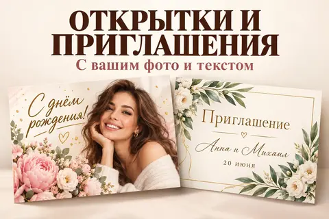 Открытки и приглашения на заказ — индивидуальный д