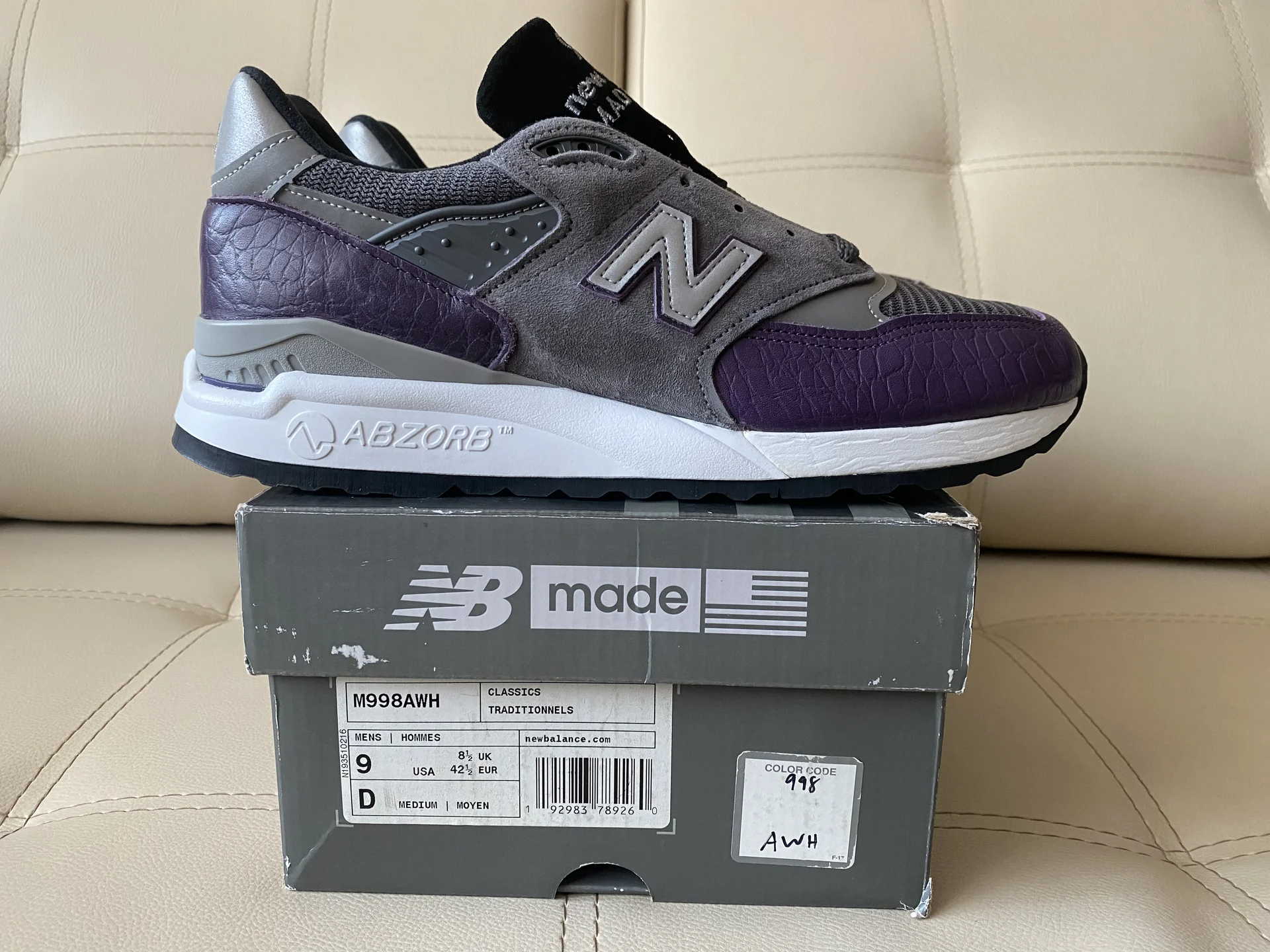 new balance 998 AWH Purple Croc - изображение 1