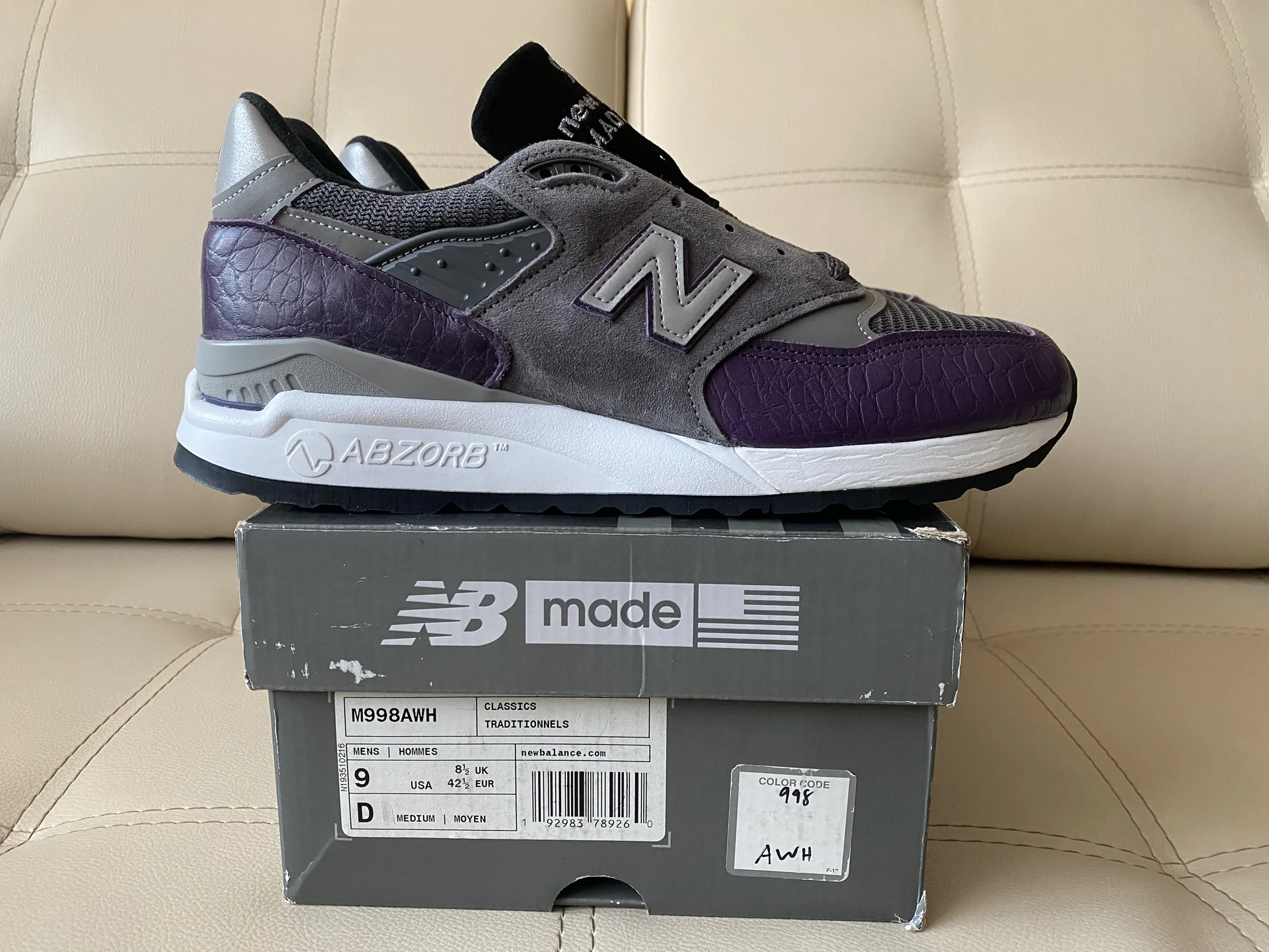 new balance 998 AWH Purple Croc - миниатюра 2