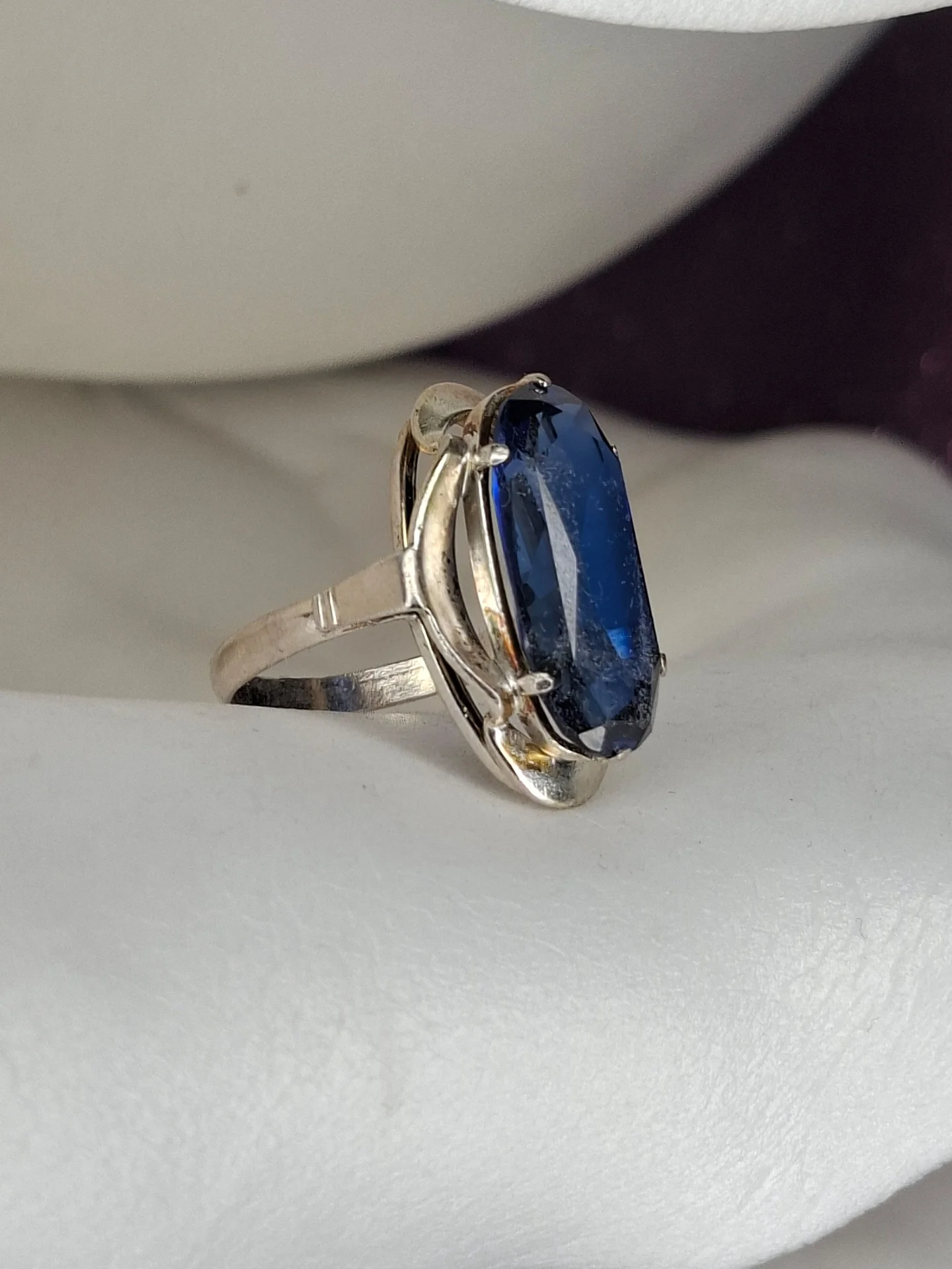 Серебряное кольцо сапфир
☆875 проба ссср - миниатюра 3