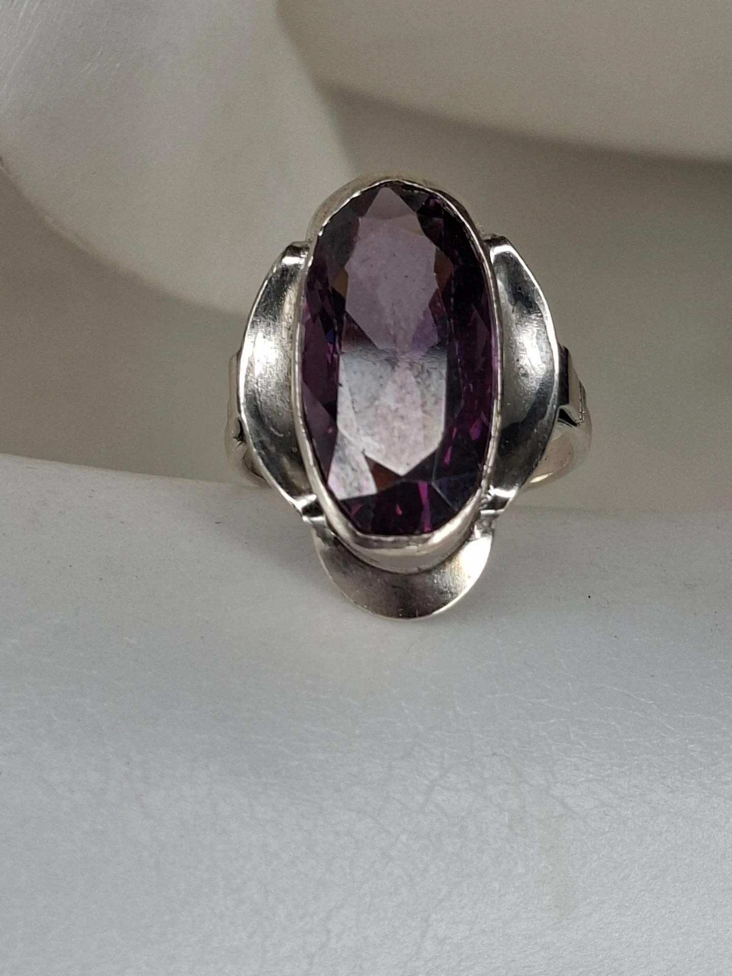 Серебряное кольцо
 синт.аметист
☆875 проба ссср - миниатюра 2