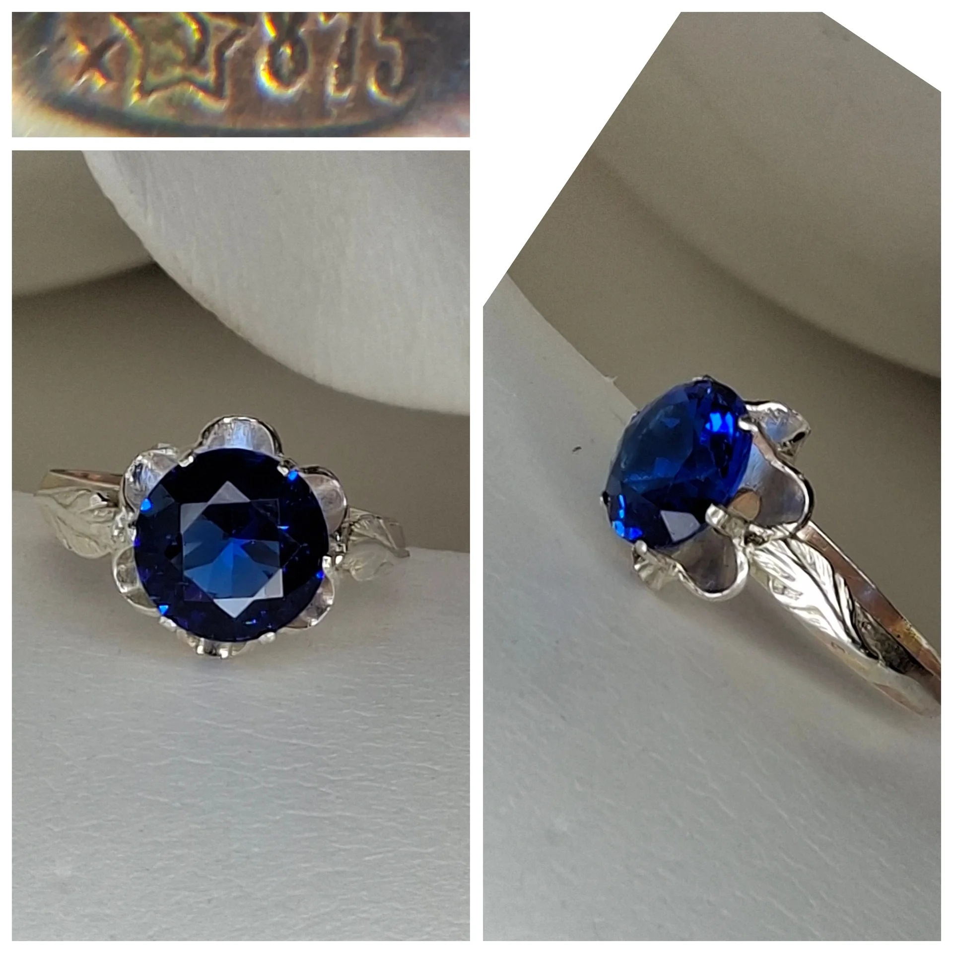 Серебряное кольцо
синий корунд
☆875 проба ссср - изображение 1