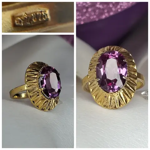 Серебряное кольцо
 синт.александрит
☆875 проба