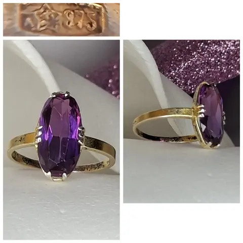 Серебряное кольцо с александритом ☆875 проба