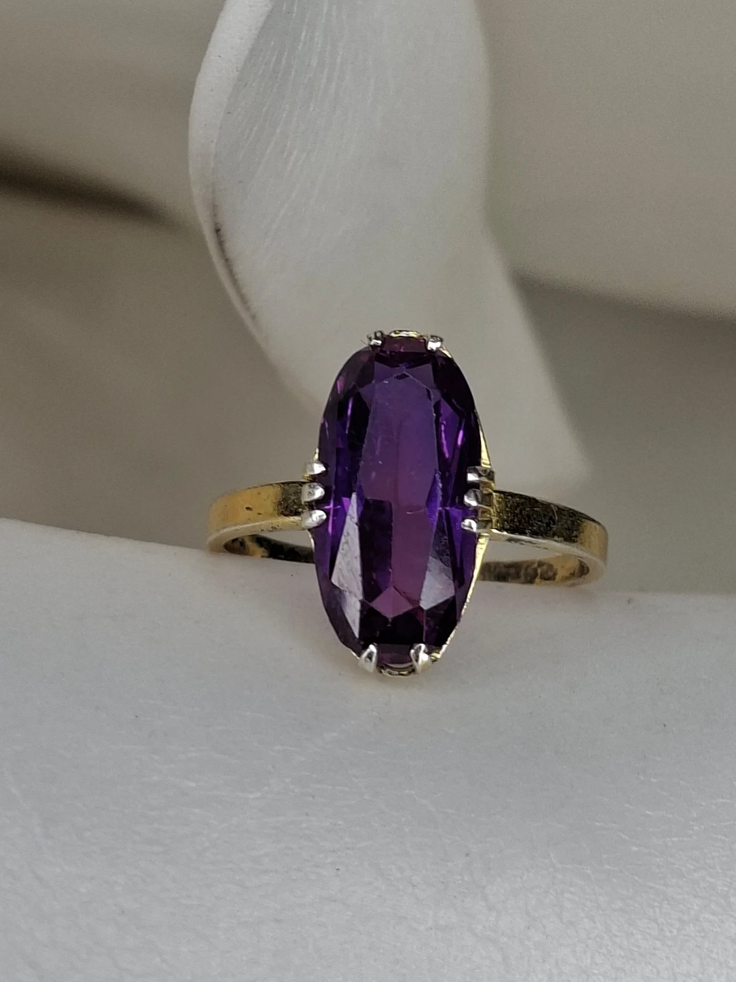 Серебряное кольцо с александритом ☆875 проба - миниатюра 2