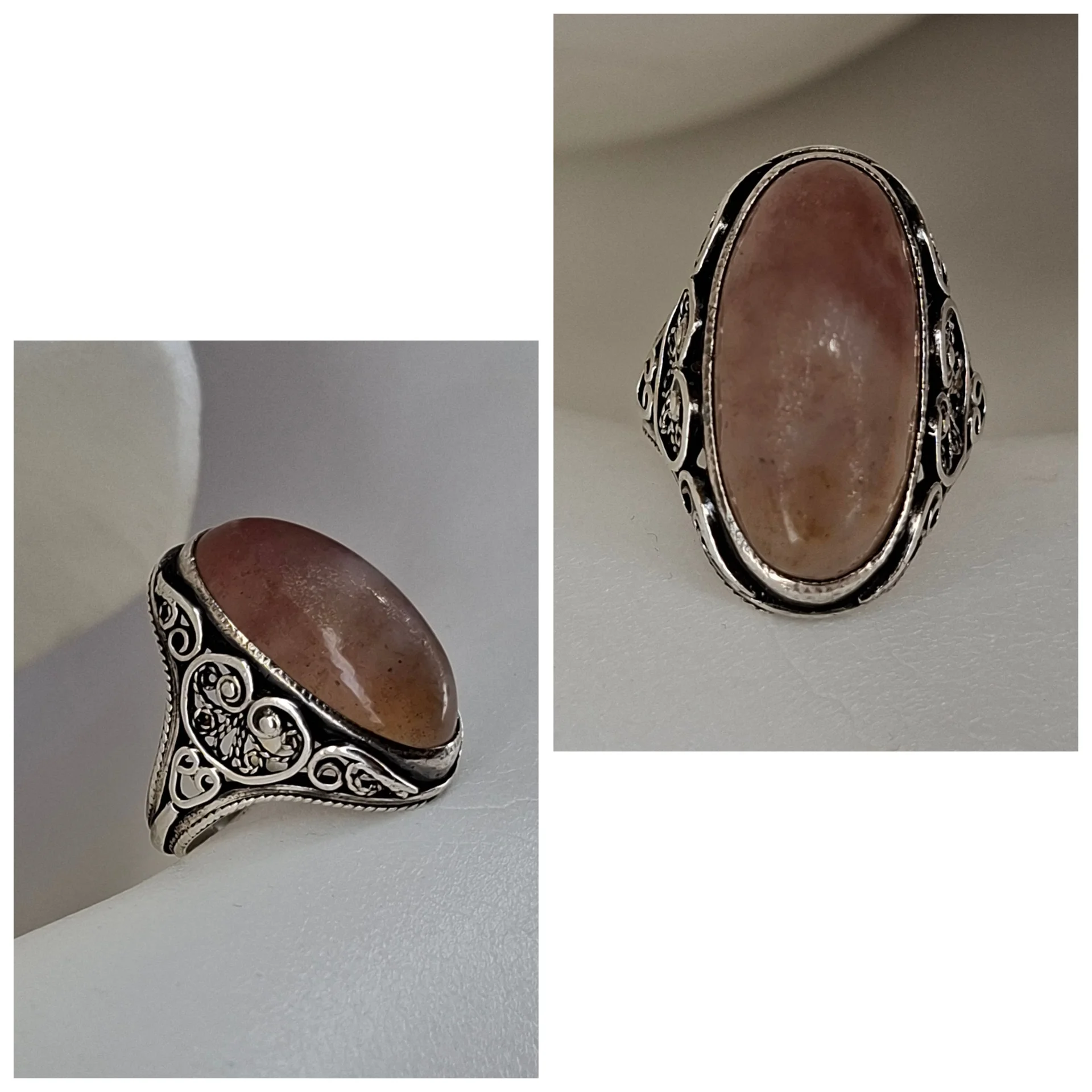 Серебряное кольцо
с халцедоном,филигрань 925 проб - изображение 1