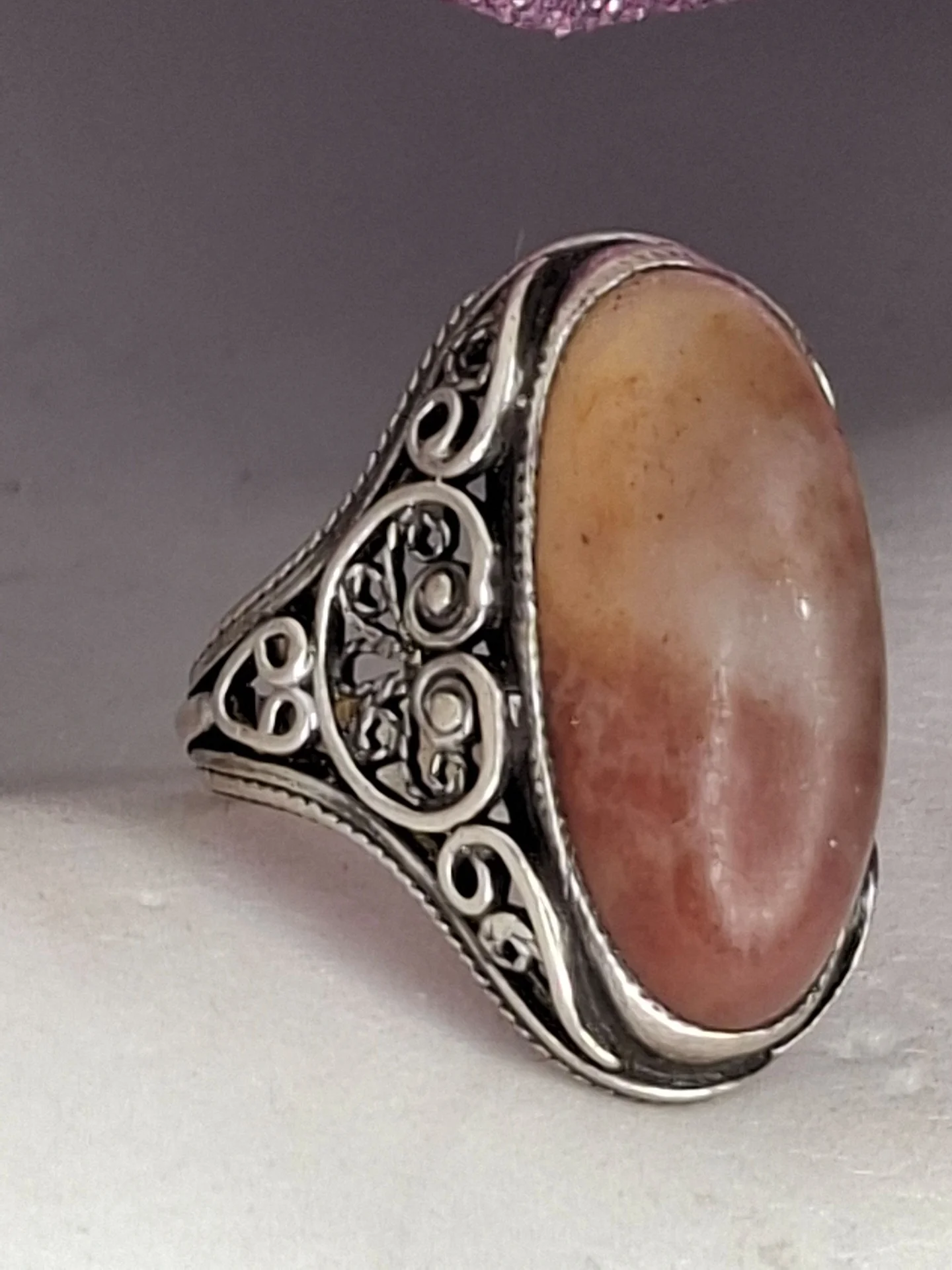 Серебряное кольцо
с халцедоном,филигрань 925 проб - миниатюра 3