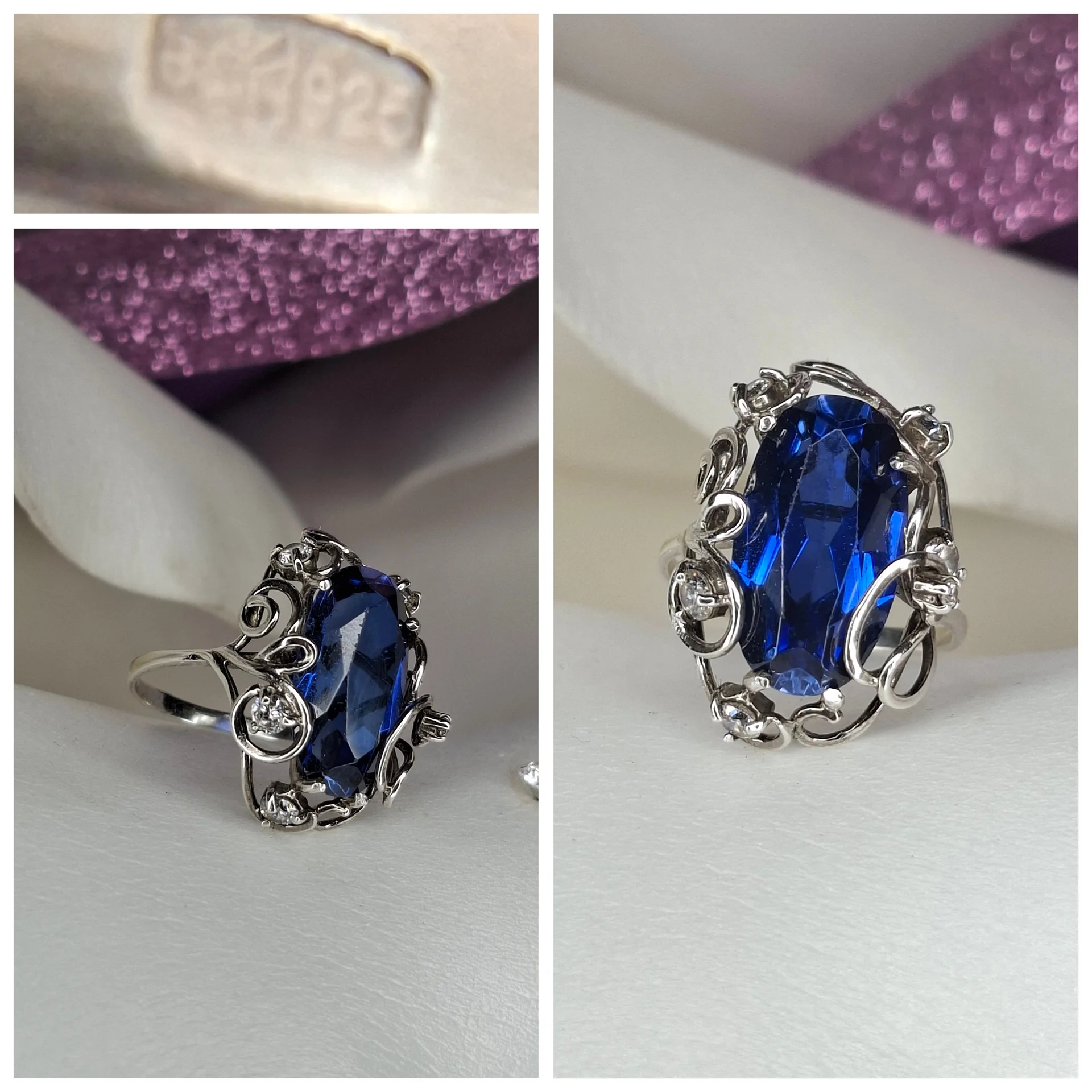 Серебряное кольцо
вставка синт.сапфир
👑925 проба - изображение 1