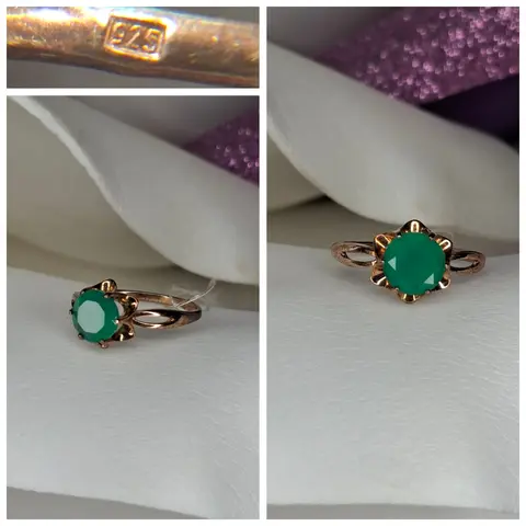 Серебряное кольцо
вставка зел.агат
925 проба