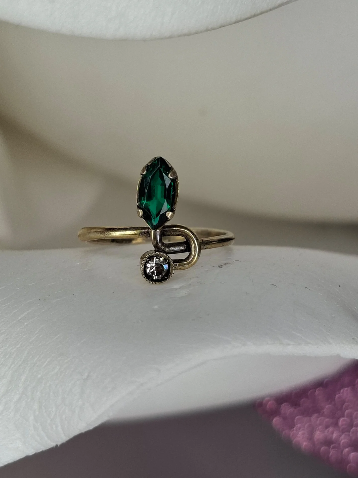 Серебряное кольцо
зеленый гранат☆875 проба ссср - миниатюра 2