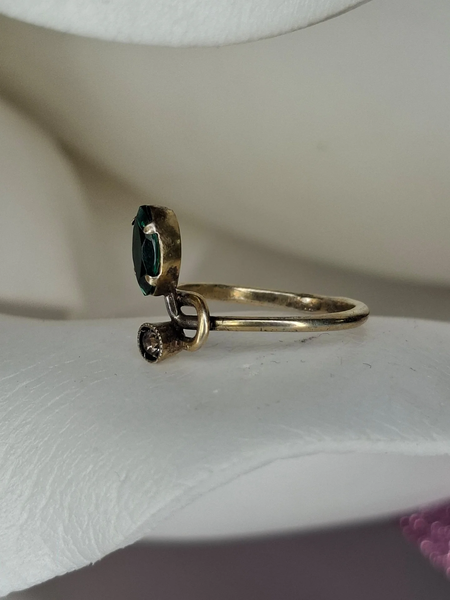 Серебряное кольцо
зеленый гранат☆875 проба ссср - миниатюра 3
