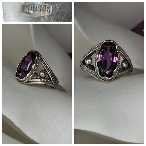 Серебряное винтажное кольцо
🔱925 александрит