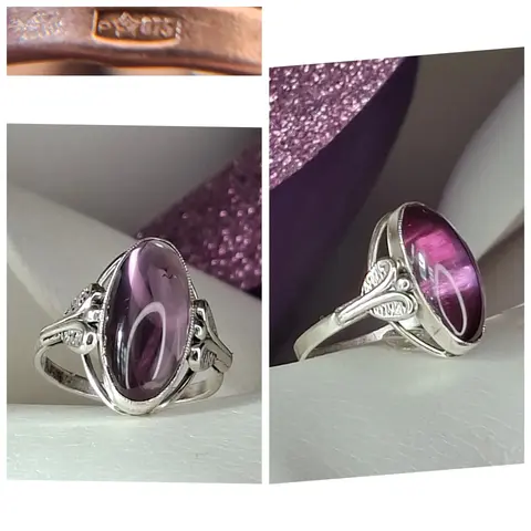 Винтажное  серебряное кольцо  александрит ☆875