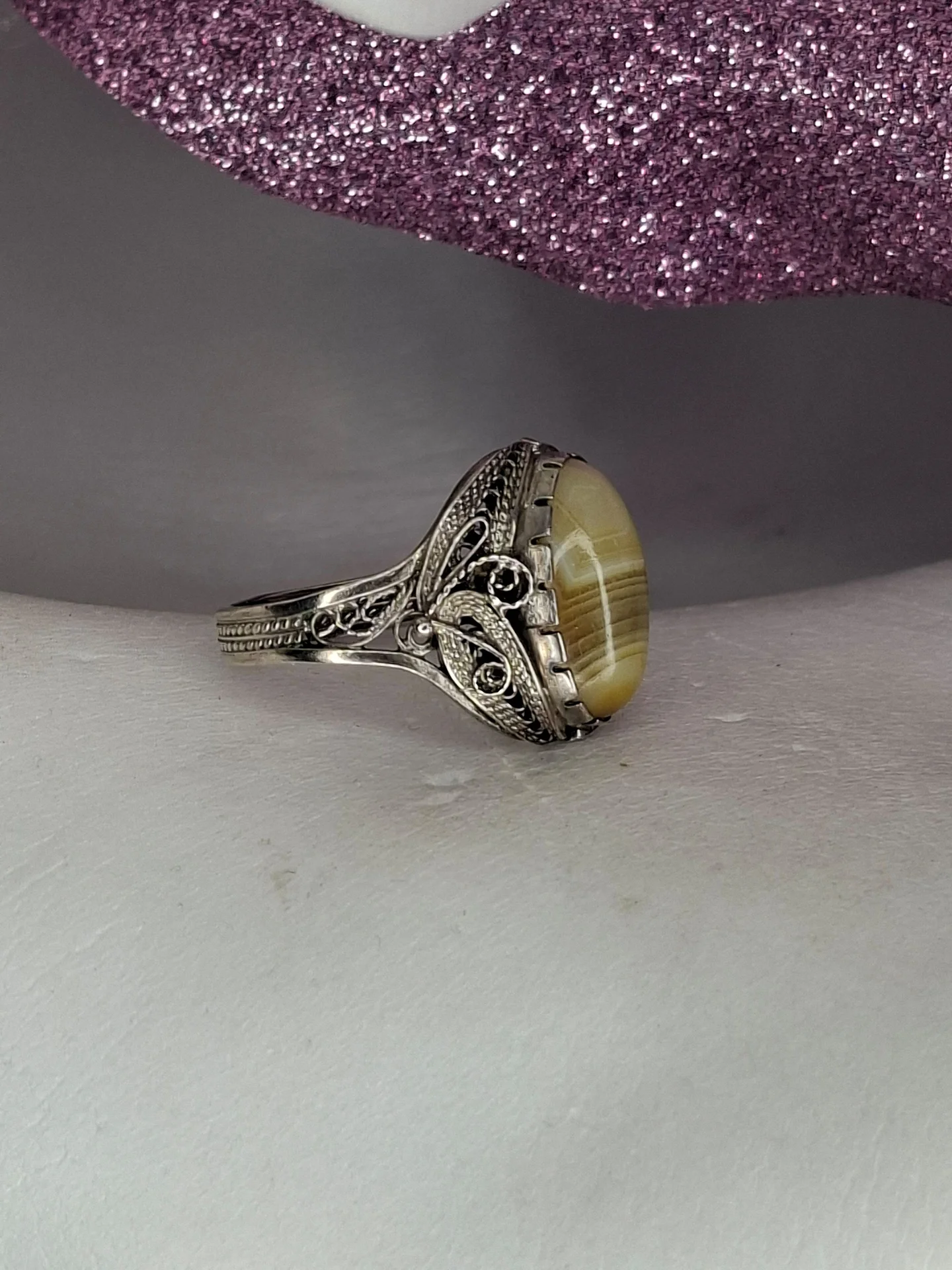 Серебряное кольцо
Агат
филигрань 925 проба - миниатюра 3