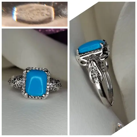 Серебряное кольцо
вставка бирюза+фианиты
👑925